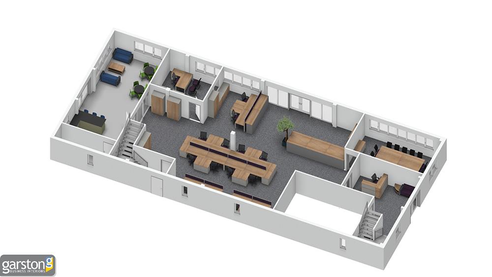 3d office design plan