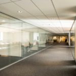 interior of office with office partitions-